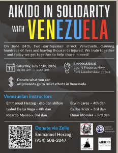 Florida Aikikai's Aikido in Solidarity with Venezuela Seminar July 11th, 2026