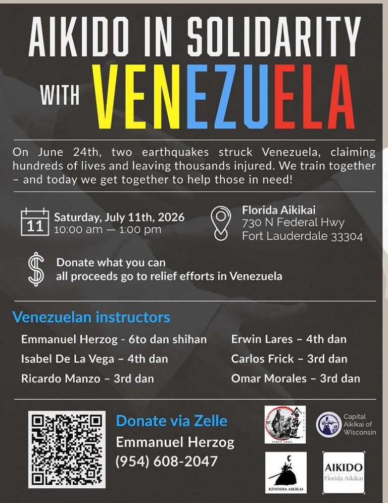 Florida Aikikai's Aikido in Solidarity with Venezuela Seminar July 11th, 2026